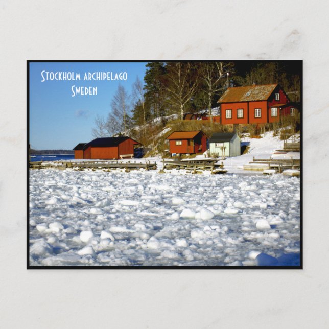 Cartão Postal Arquipélago de Estocolmo - Suecia (Frente)