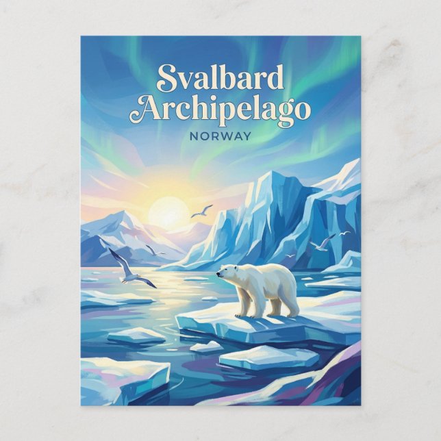 Cartão Postal Arquipélago de Svalbard Noruega (Frente)