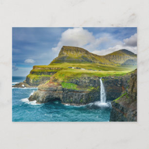 Cartão Postal Arquipélago Tropical das Ilhas Faroé Paisagem Ilha