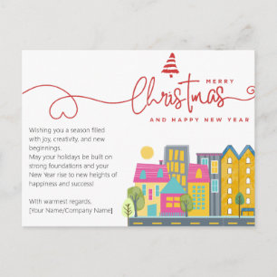 Cartão Postal Arquiteto Construtor Aquarela Natal Minimalista
