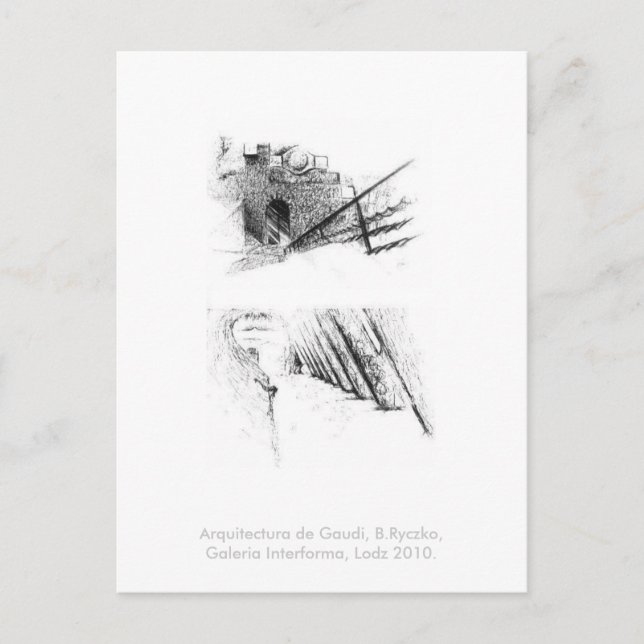 Cartão Postal Arquitettura de Gaudi, B. Ryczko, G. Lodz 2010. (Frente)