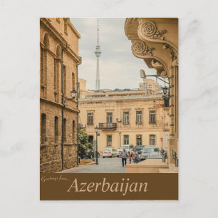 Cartão Postal Arquitetura Antiga em Baku Azerbaião