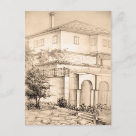 Cartão Postal Arquitetura Arte tradicional de desenho