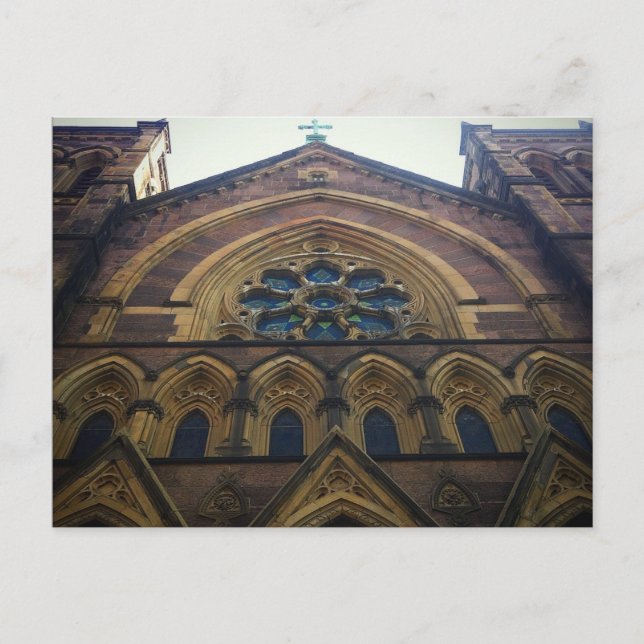 Cartão Postal Arquitetura da Igreja Católica do Lower Manhattan (Frente)
