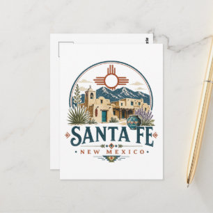 Cartão Postal Arquitetura de Adobe Santa Fe Novo México Sudoeste