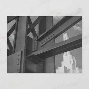 Cartão Postal Arquitetura de arranha-céus da Vintage Steel Cons