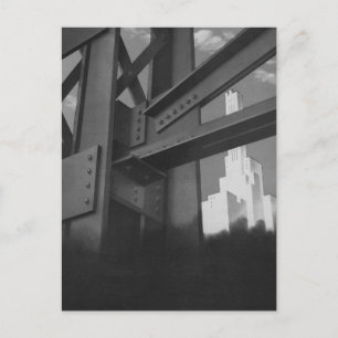 Cartão Postal Arquitetura de arranha-céus da Vintage Steel Const