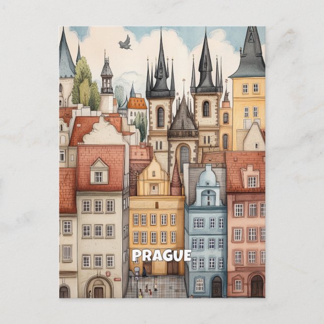 Cartão Postal Arquitetura de Praga (Frente)