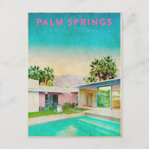 Cartão Postal Arquitetura de Primaveras Vintage Palm