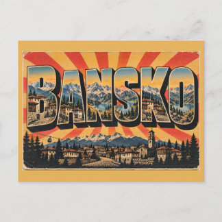 Cartão Postal Arquitetura de Revival de Bansko Montanha Pirin Ar