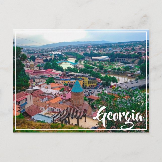 Cartão Postal Arquitetura de rua Tbilisi Georgia Cityscape (Frente)