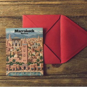 Cartão Postal Arquitetura de Viagem Marrakech Marrocos Vintage