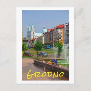 Cartão Postal Arquitetura do Grodno Belarus Visualizar Pessoas
