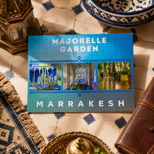 Cartão Postal Arquitetura do Jardim Majorelle de Marraquexe 