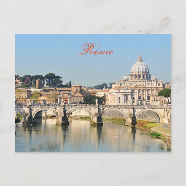 Cartão Postal Arquitetura italiana em Roma, Itália (Frente)