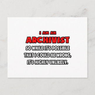 Cartão Postal Arquivador Engraçado. Muito improvável