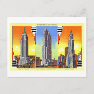 Cartão Postal Arranha-céus Antigos de Nova York
