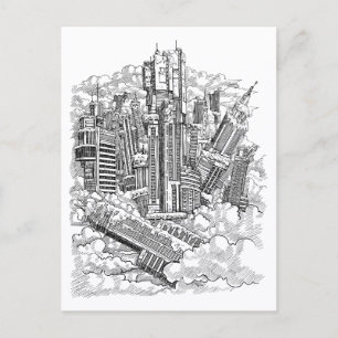 Cartão Postal Arranha-céus flutuante - Cartão-postal