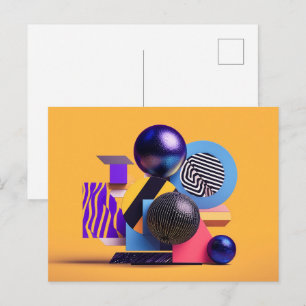 Cartão Postal Arranjo abstrato com esferas coloridas