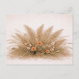 Cartão Postal Arranjo de Flores Silvestres e Grama Pampas Boho N