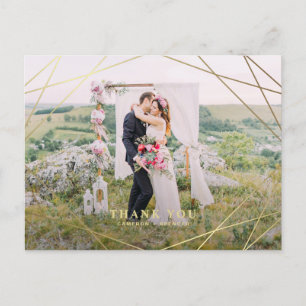 Cartão Postal Arranjo de Quadros Geométricos Dourados Moderno Fa