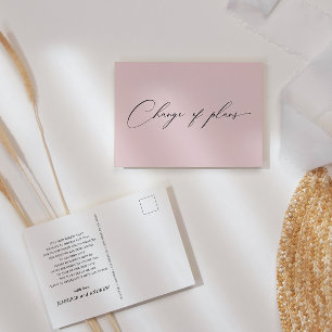 Cartão Postal Arranjo De Script Elegante Rosa De Mudança De Plan