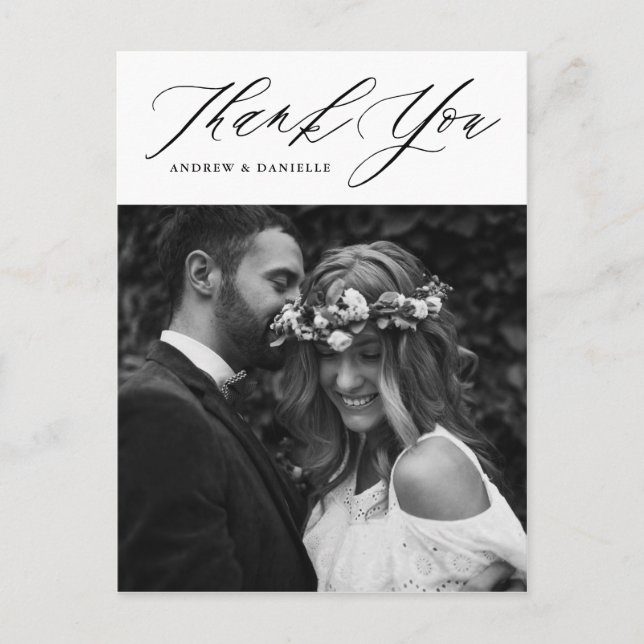 Cartão Postal Arranjo Elegante Negro - Casamento Vertical - Obri (Frente)