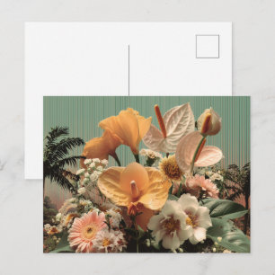 Cartão Postal Arranjo Floral de Antúrio e Flores Tropicais