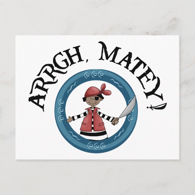 Cartão postal Arrgh Matey Pirate Boy (Frente)