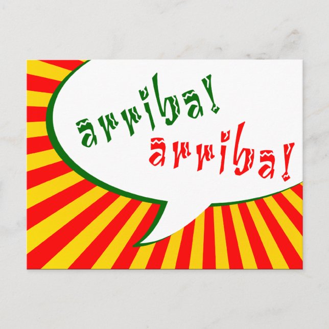 Cartão Postal arriba! : bolha de fala em banda desenhada (Frente)