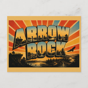 Cartão Postal Arrow Rock Falésias do Rio Missouri Floresta Lago
