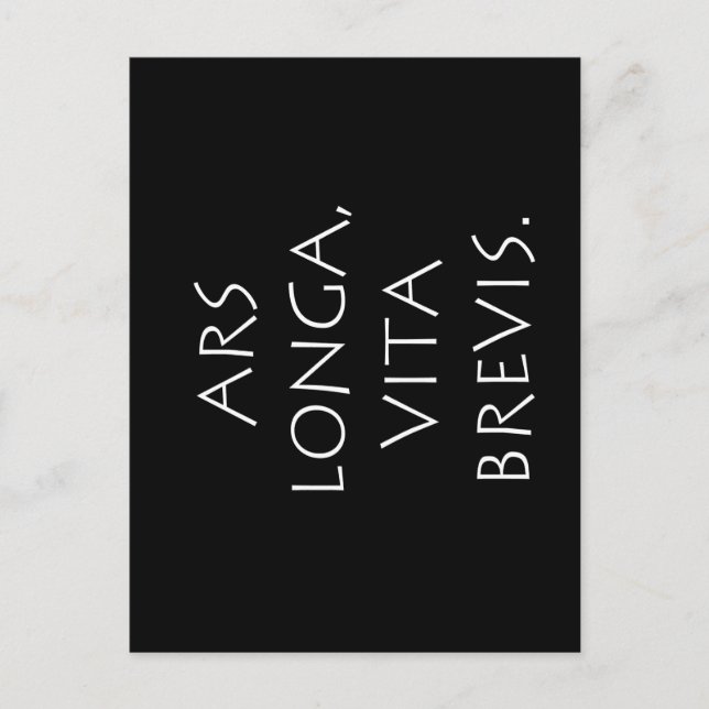 Cartão Postal Ars Longa Vita Brevis (Frente)