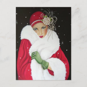 Cartão postal - Art Deco 1930 Saudação de Natal