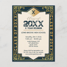 Cartão Postal Art Deco "Classe" de seu ano de Reunião de Segundo