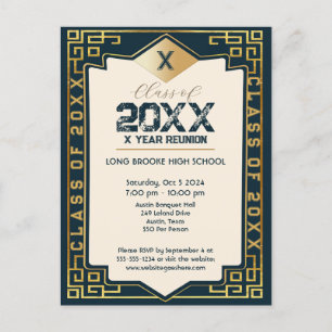 Cartão Postal Art Deco "Classe" de seu ano de Reunião de Segundo