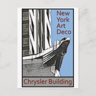 Cartão Postal Art deco de New York - Chrysler que constrói Eagle