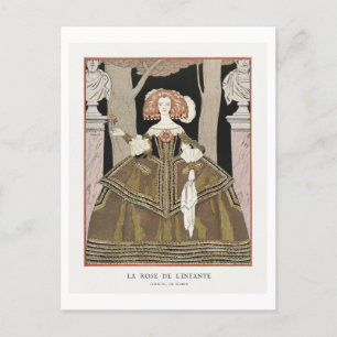 Cartão Postal Art Deco Fashion Plate of Evening Gown