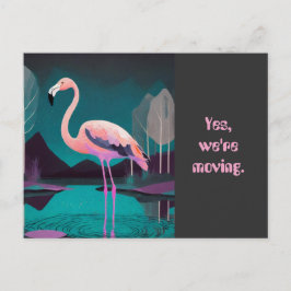 CARTÃO POSTAL ART DECO FLAMINGO MUDANÇA DE ENDEREÇ