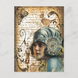 Cartão Postal Art Deco Gatsby Girl