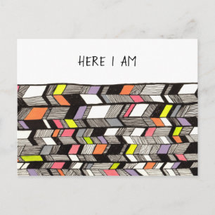 Cartão Postal Art Deco Here I Keing in Touch Message