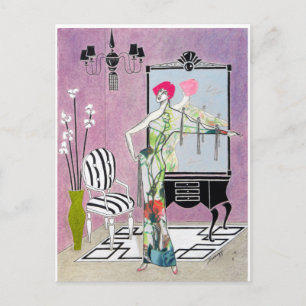 Cartão postal Art Deco — Pintura Original