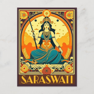 Cartão Postal Art Deco Saraswati