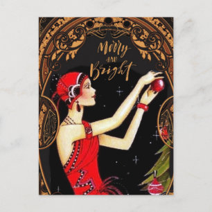 Cartão Postal Art Deco the Halls
