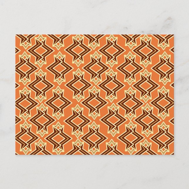 Cartão Postal Art Deco Wallpaper Padrão, Terracotta / Rua (Frente)
