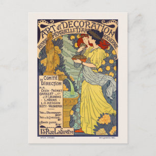 Cartão Postal Art et decoration France Poster vintage 1898