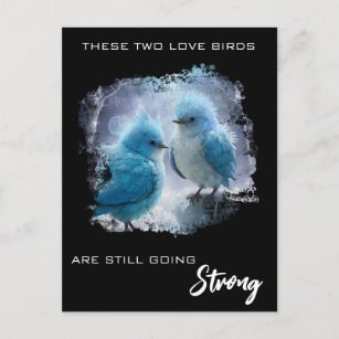 Cartão Postal *~* ART Fluffy Anniversário Love Birds AP54