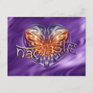 Cartão Postal ART Heart NAMASTE lila waves