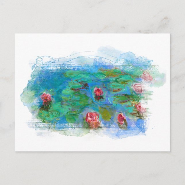 Cartão Postal ** Art Monet Lily Pond Floral Angel AR23 (Frente)