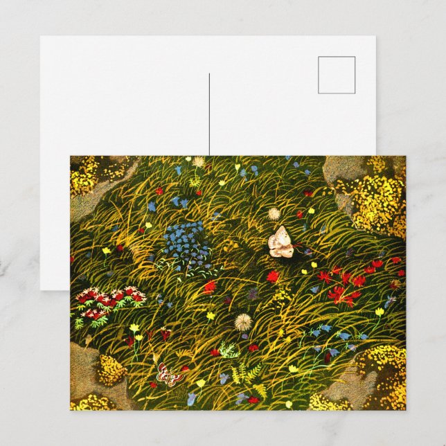 Cartão Postal Art Nouveau Alpino Meadow (Frente/Verso)