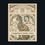 Cartão Postal Art Nouveau Botanical Feline Ornamental Art<br><div class="desc">A beautifully detailed Art Nouveau inspired illustration celebrating the elegance of nature and feline grace. This ornate botanical design features a decorative cat surrounded by flowing floral vines, delicate blossoms, and vintage ornamental patterns reminiscent of classic Art Nouveau poster art. The elegant curves and botanical motifs evoke the timeless style...</div>